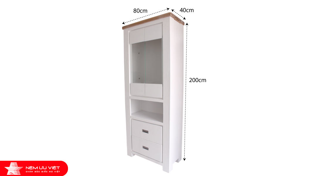 Tủ quần áo phòng ngủ gỗ sồi Mỹ Paris Hilver nhập khẩu Úc - Nệm Ưu Việt