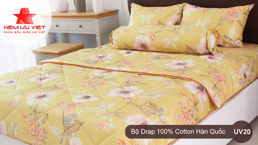 Chăn drap cotton Hàn Quốc Nệm Ưu Việt