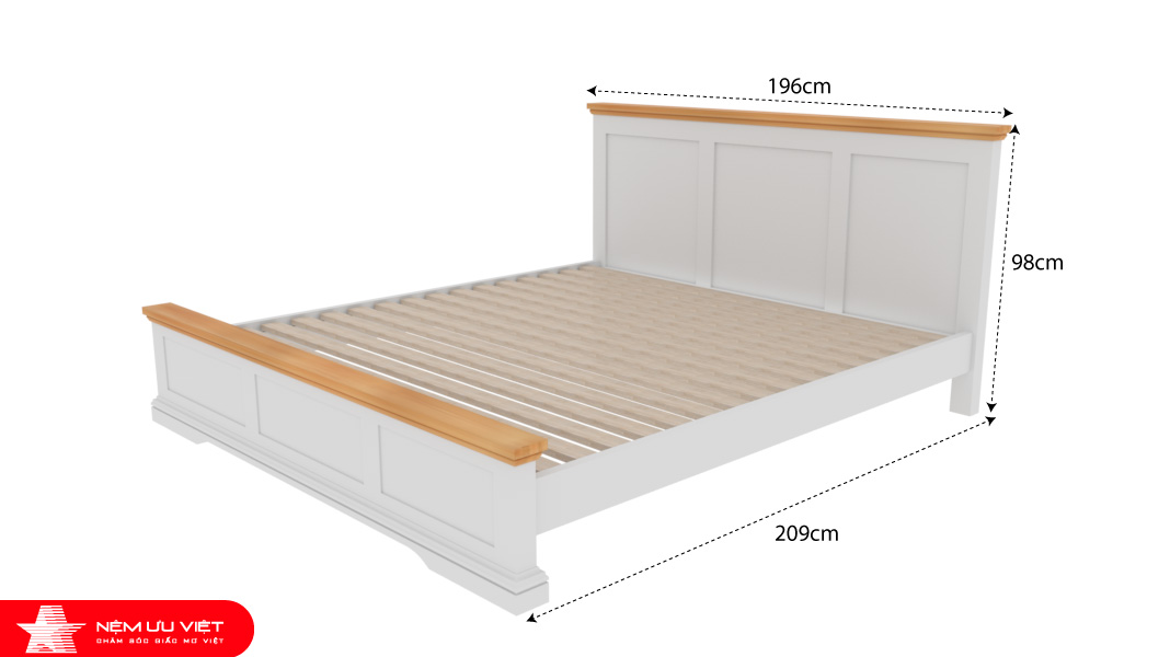 Giường 2 pano gỗ Sồi Mỹ nhập khẩu giá tốt nhất 3 - Nệm Ưu Việt