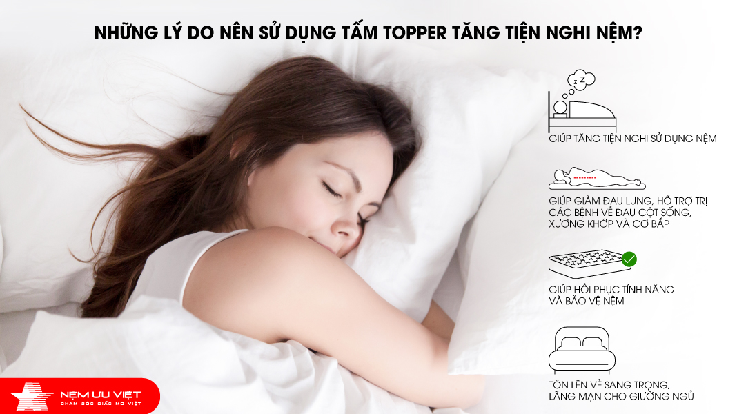 Vì sao nên sử dụng tấm topper tăng tiện nghi nệm